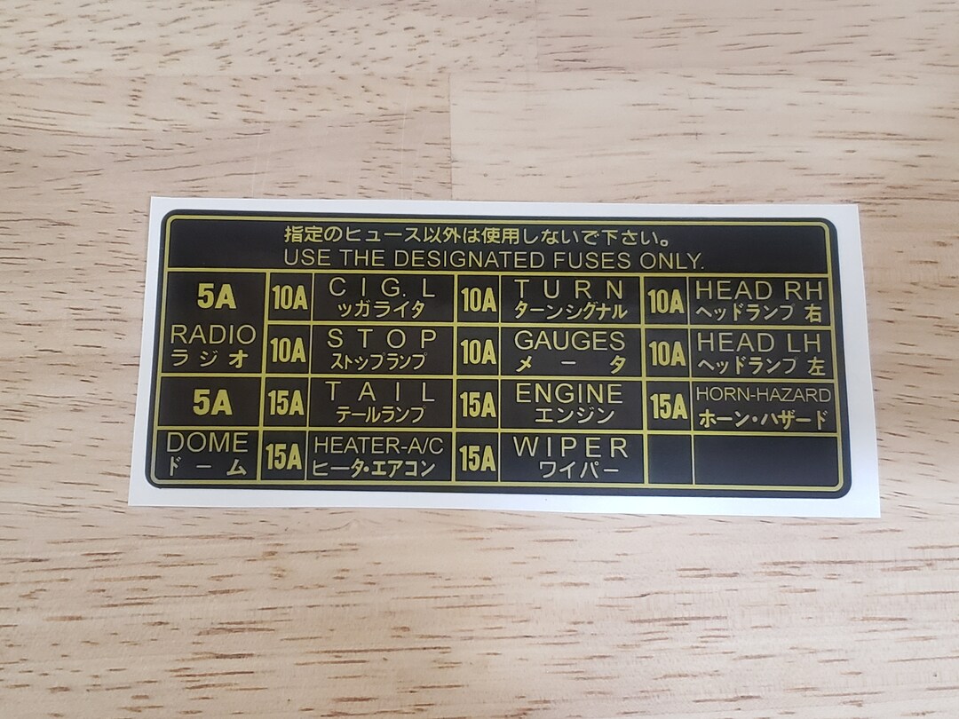 Toyota Kick Panel Fuse Cover Labels Sticker, Label, Decal Etsy