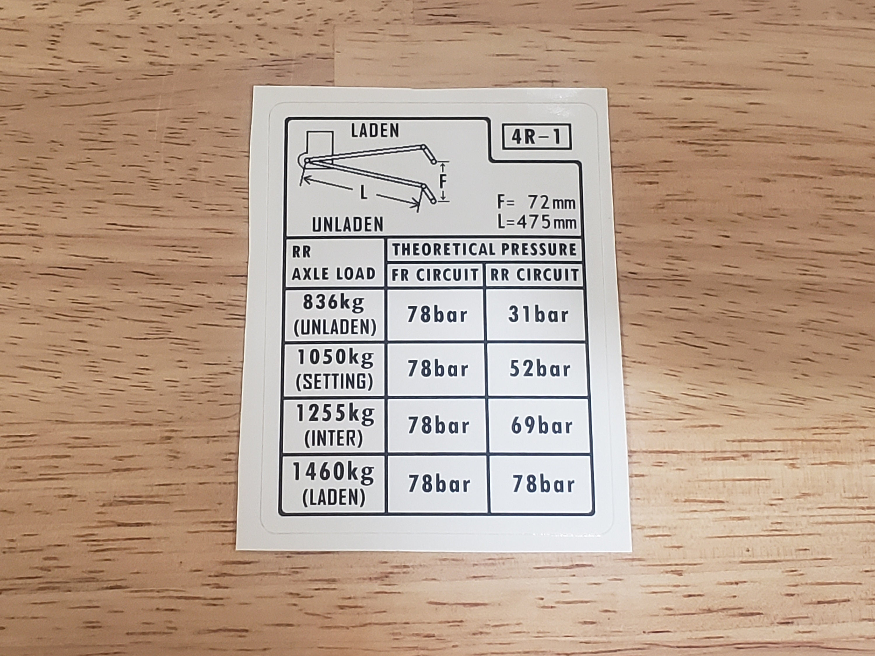 Toyota 4runner Vehicle Weight Information Sticker, Label, Decal - Etsy