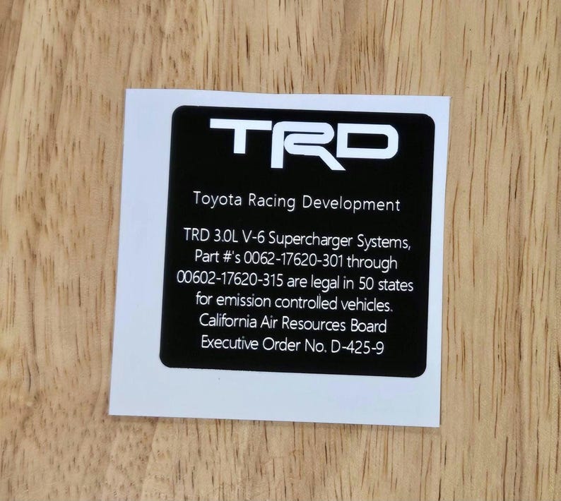 TRD Supercharger Exhaust (D-425-9) Label - Etsy