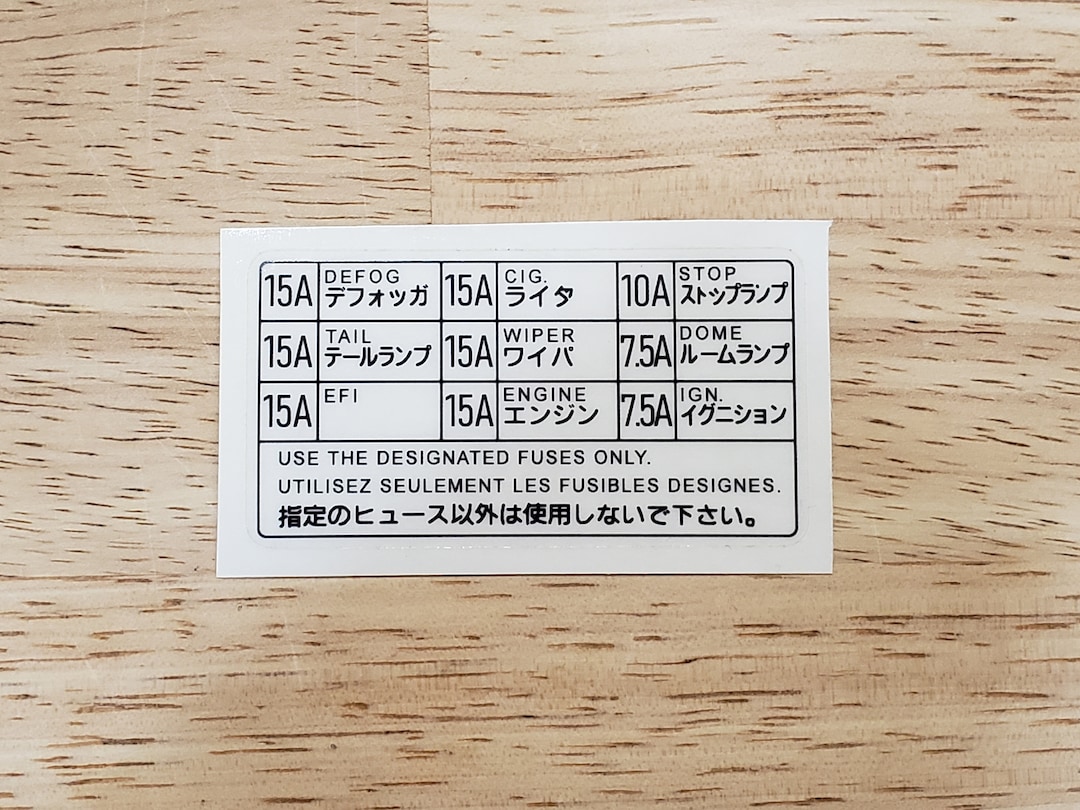 Toyota Kick Panel Fuse Cover Labels Sticker Label Decal Etsy