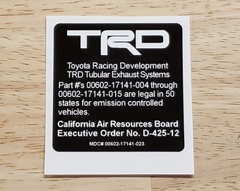 TRD Supercharger Exhaust (D-425-12) Label