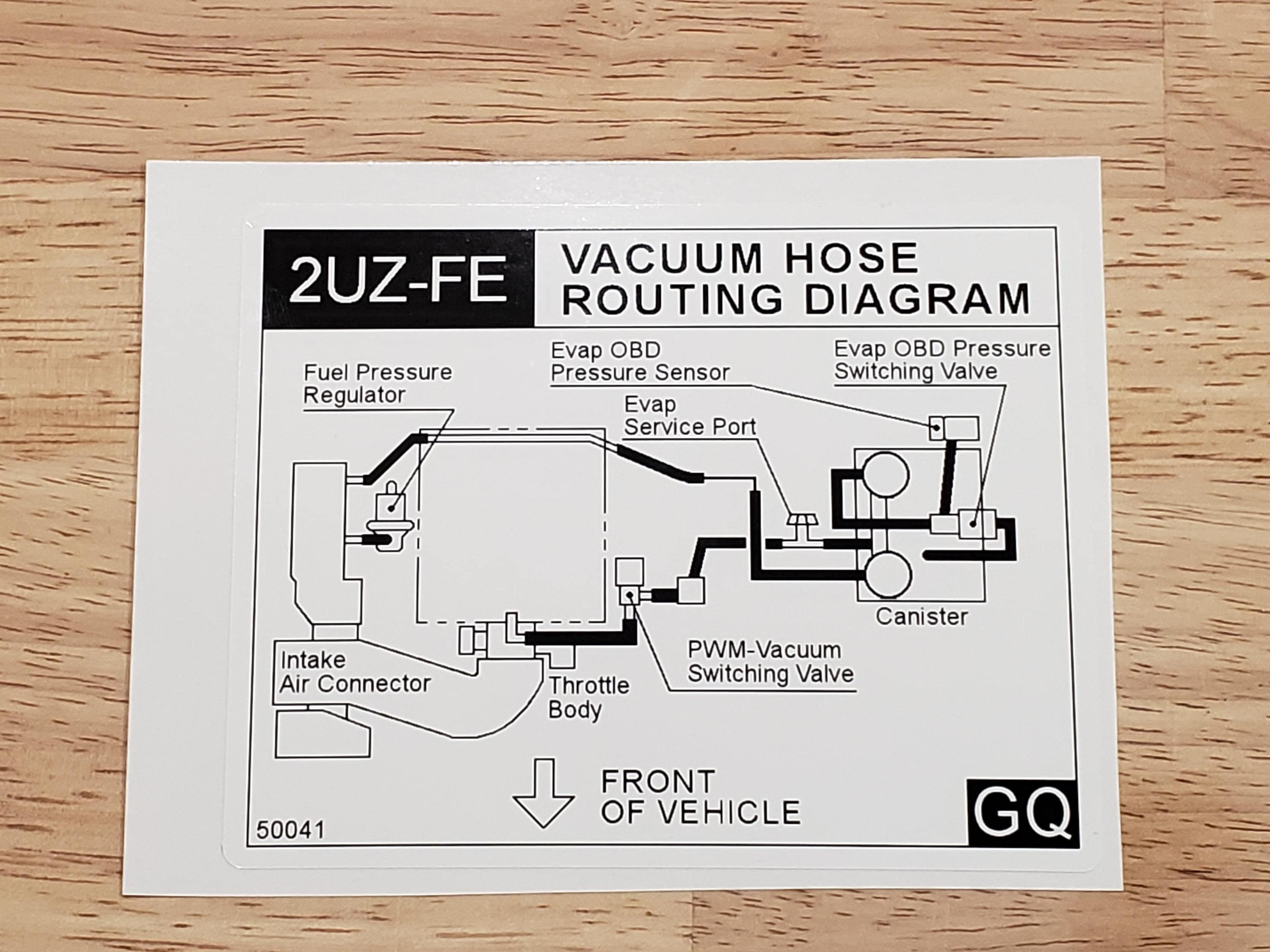 Vacuum Hose Information GQ 50041 (2UZ-FE) Decal - Etsy