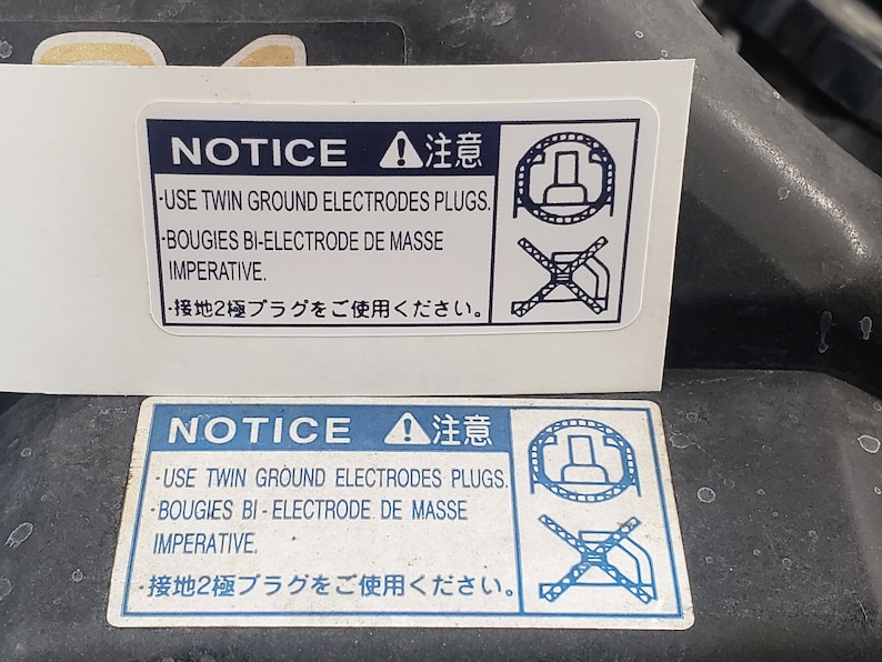 Spark Plug NOTICE Labels Sticker, Label, Decal - Etsy
