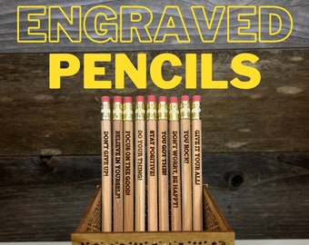 Personalized Laser Engraved Pencils | Back To School | School Supplies | Custom Pencils | Name Pencils | Motivational Pencils | Teacher Gift