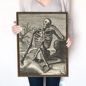 Crossed Legs Skeleton | Funny Halloween Drawing | Skeleton Print | Halloween Poster | Retro Halloween | Halloween Printable | Bones | 365