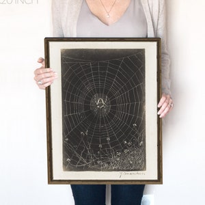Spider Print | Dark Wall Art | Black Spider Web with Flowers | Halloween Art Print | Halloween Printable | Halloween Wall Art | 375