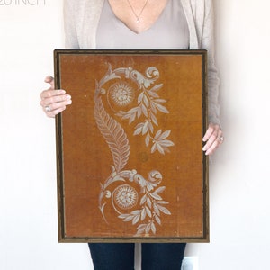 Orange Pattern Print, Burnt Orange, White Antique Swirl. Floral Fern Textile Print | Digital Download, Instant Download 426