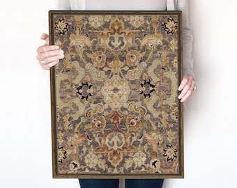 Brown Tapestry | Vintage Print | Neutral Earth Tones Geometric Pattern | Coquette Room Decor | Dark Brown Print | Instant Download | 411