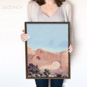 Tunnel Arch, Arches Nationalpark | Vintage Druck | Poster | Utah Wüste Aquarell druckbare | 503