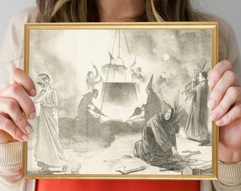 Witch's Cauldron | Witchy Wall Decor | Halloween Poster | Spooky Wall Decor | Halloween Art Print | Vintage Halloween | 363