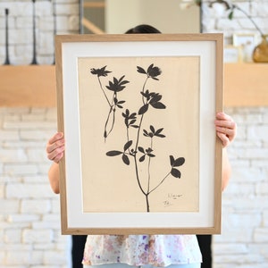 Black Floral Clover Branch | Minimalist Painting Digital Prints | Coquette Room Decor | Vintage Printable Wall Art | 529