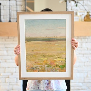 Wildflower Painting | Printable Wall Art | Vintage Landscape Oil Painting of a Meadow with Wildflowers | Spring Decor | 537