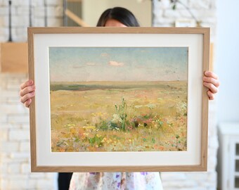 Wildflower Meadow Oil Painting Printable | Colorful Spring Wall Art | Vintage Digital Prints | 532
