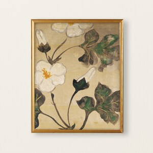 White Flower Painting | Modern Farm House Wall Art | Coquette Room Decor | Vintage Print | Instant Download | 479 image 2