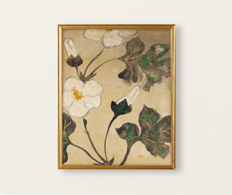 White Flower Painting | Modern Farm House Wall Art | Coquette Room Decor | Vintage Print | Instant Download | 479 image 2