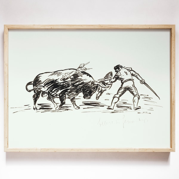 Matador and Bull Art - Etsy