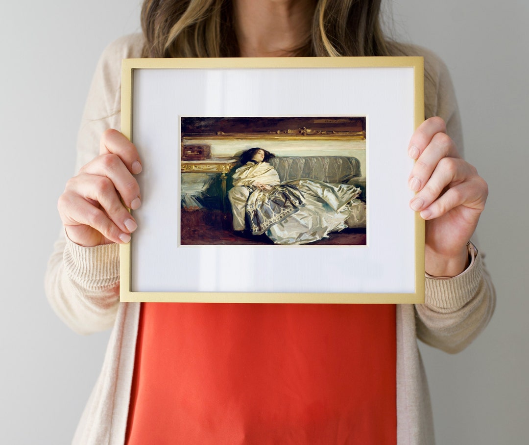 Antique Victorian Portrait of Woman in Repose, Coquette Room Decor ...