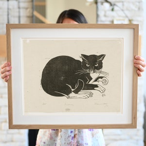 Schwarze Katze Halloween Wandkunst zum Ausdrucken Vintage Halloween Dekor 623 Bild 8