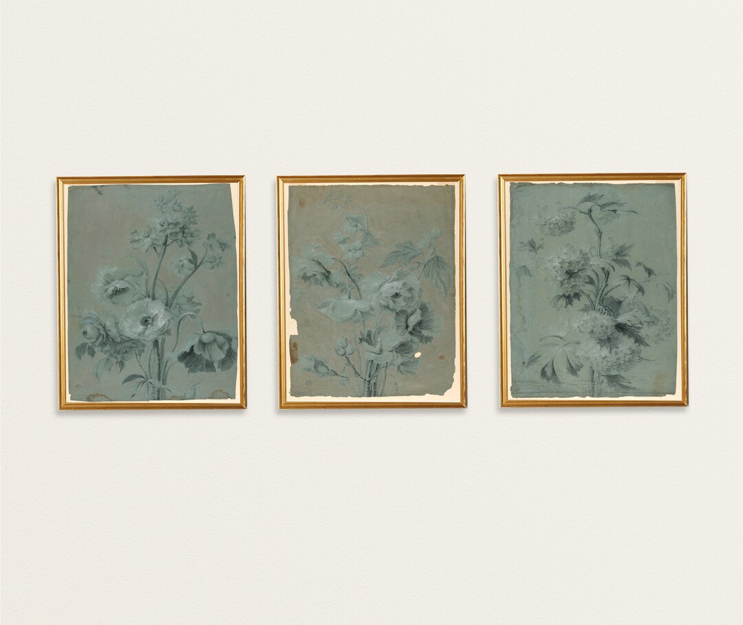Antique Botanical Prints | Set of 3 Prints | Gallery Wall Set | Vintage ...