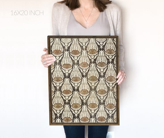 Lotus Pattern | Retro Wall Art | Textile Wall Art | Vintage Print | Neutral Wall Art | Fall Decor | Tapestry Wall Art | Printable | 336
