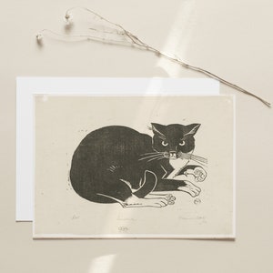 Schwarze Katze Halloween Wandkunst zum Ausdrucken Vintage Halloween Dekor 623 Bild 7