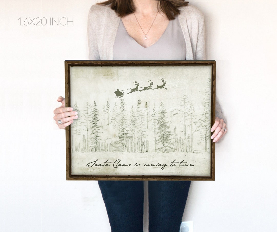 Santa Claus is Coming to Town Printable Wall Art | Christmas Decor ...