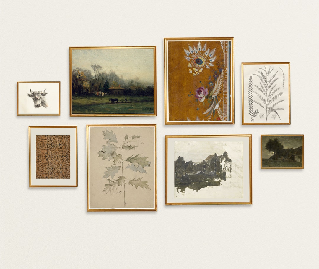 Gallery Wall Set | Fall Decor | Vintage Art Prints | Set of 8 Prints ...
