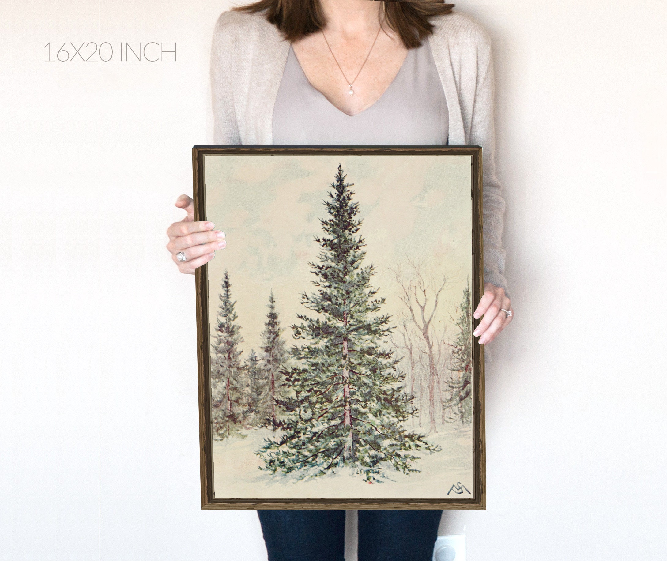 Winter Wonderland Set of 3 Prints | Snowy Pine Tree in a Forest ...