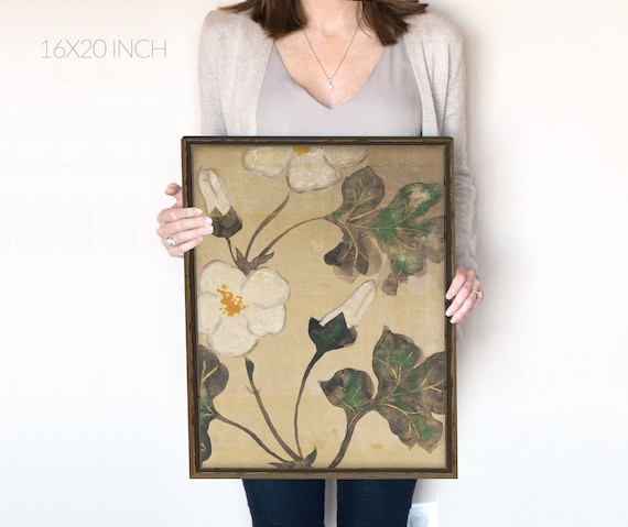 White Flower Painting | Modern Farm House Wall Art | Coquette Room Decor | Vintage Print | Instant Download | 479