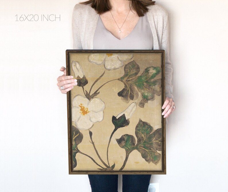 White Flower Painting | Modern Farm House Wall Art | Coquette Room Decor | Vintage Print | Instant Download | 479 image 1
