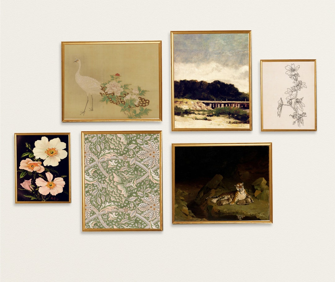Vintage Gallery Wall Decor | Set of 6 Printable | Gallery Wall Set ...