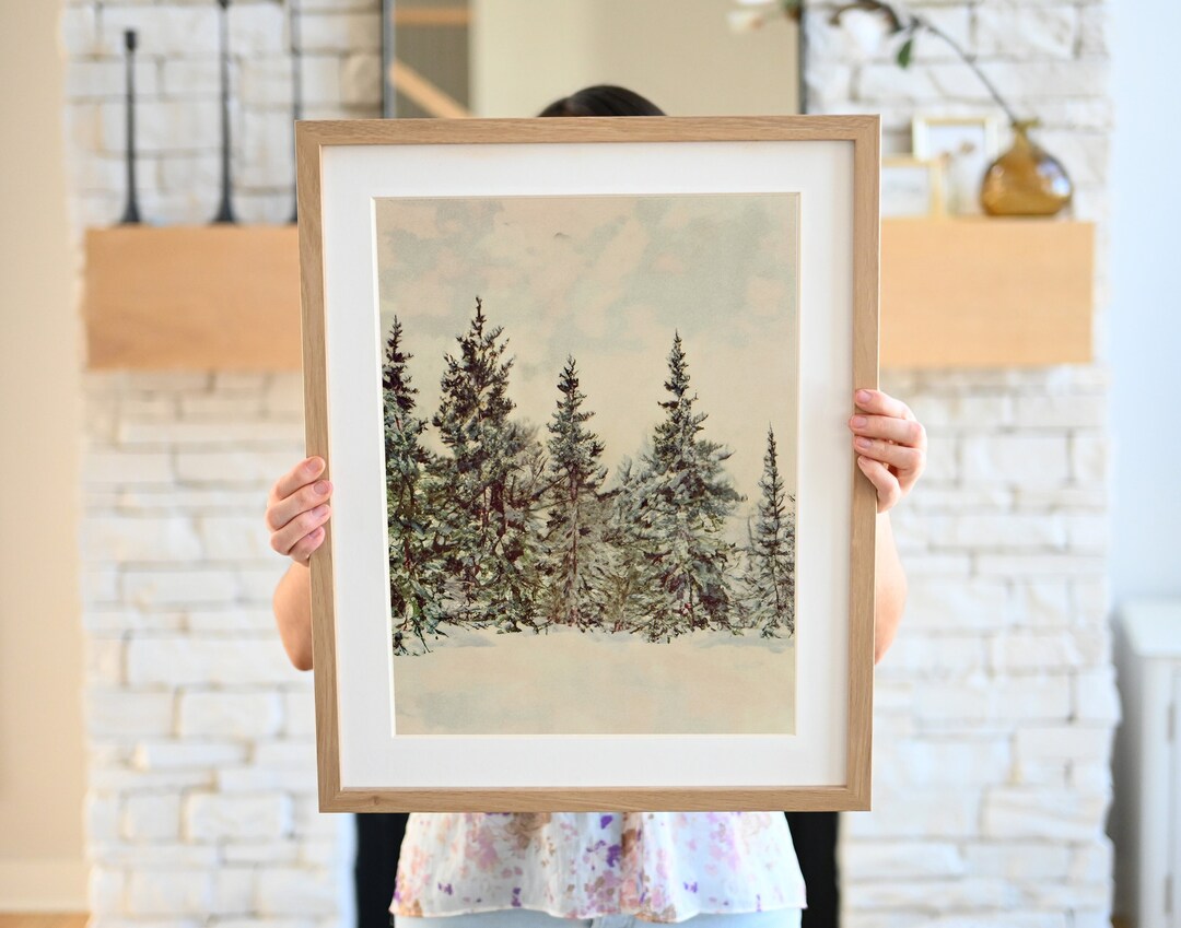 Forest Painting Winter Wonderland Printable | Christmas Tree in Snow ...