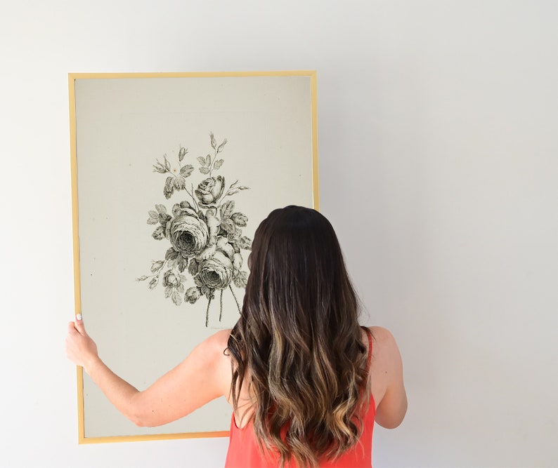 Rose Drawing | Coquette Room Decor | Bouquet with Roses | Floral Sketch | Vintage Flower Print | 1700s Art | Instant Download | 284 image 6