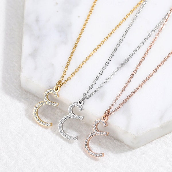 Arabic Initial necklace that shines and glitters