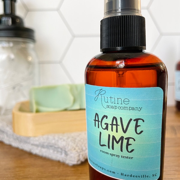 Agave Lime Odor Eliminating Room Spray, natural deodorizer, linen refresher, fresh home fragrances, home air freshener, after toilet spray