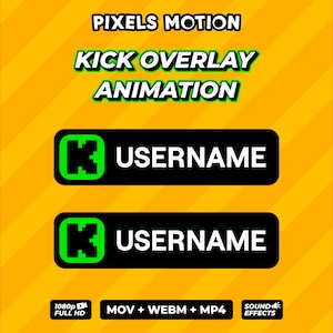 Animación personalizada del botón de seguimiento de patada / Superposición del tercio inferior de redes sociales / Estilo 8 (Descarga digital)