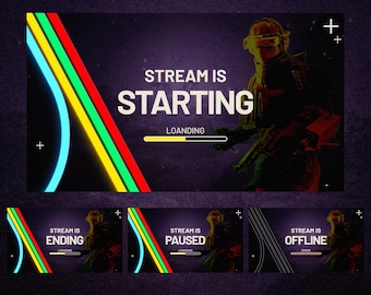 Raiders Animated Stream Screens Overlay | Twitch & Kick Overlay for OBS Studio / Streamlabs (Digital Download)