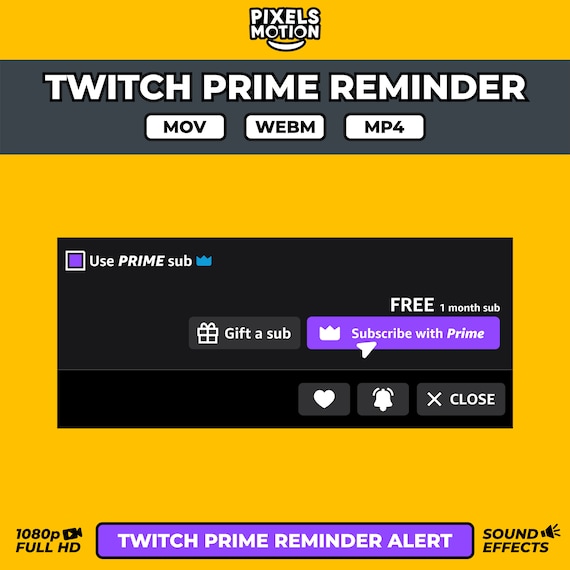Animated Twitch Prime Subscribe Button Overlay With Effects