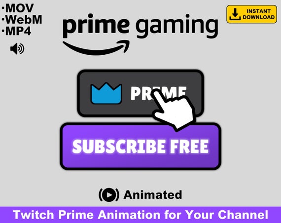 Twitch Prime Animated Reminder Overlay to Subscribe With - Etsy UK