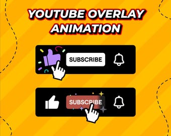 Animierter YouTube-Abonnieren-Button (Overlay), Social-Media-Einblendung (Unterseite). (Digitaler Download) v3