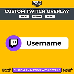 Custom Animated Twitch Follow Button Overlay (Digital Download)