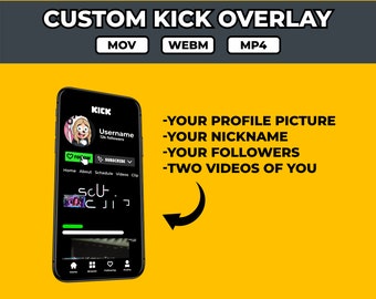 Sovrapposizione di pulsanti animati personalizzati Kick Follow e Iscriviti con effetti speciali integrati per migliorare il tuo canale. v3