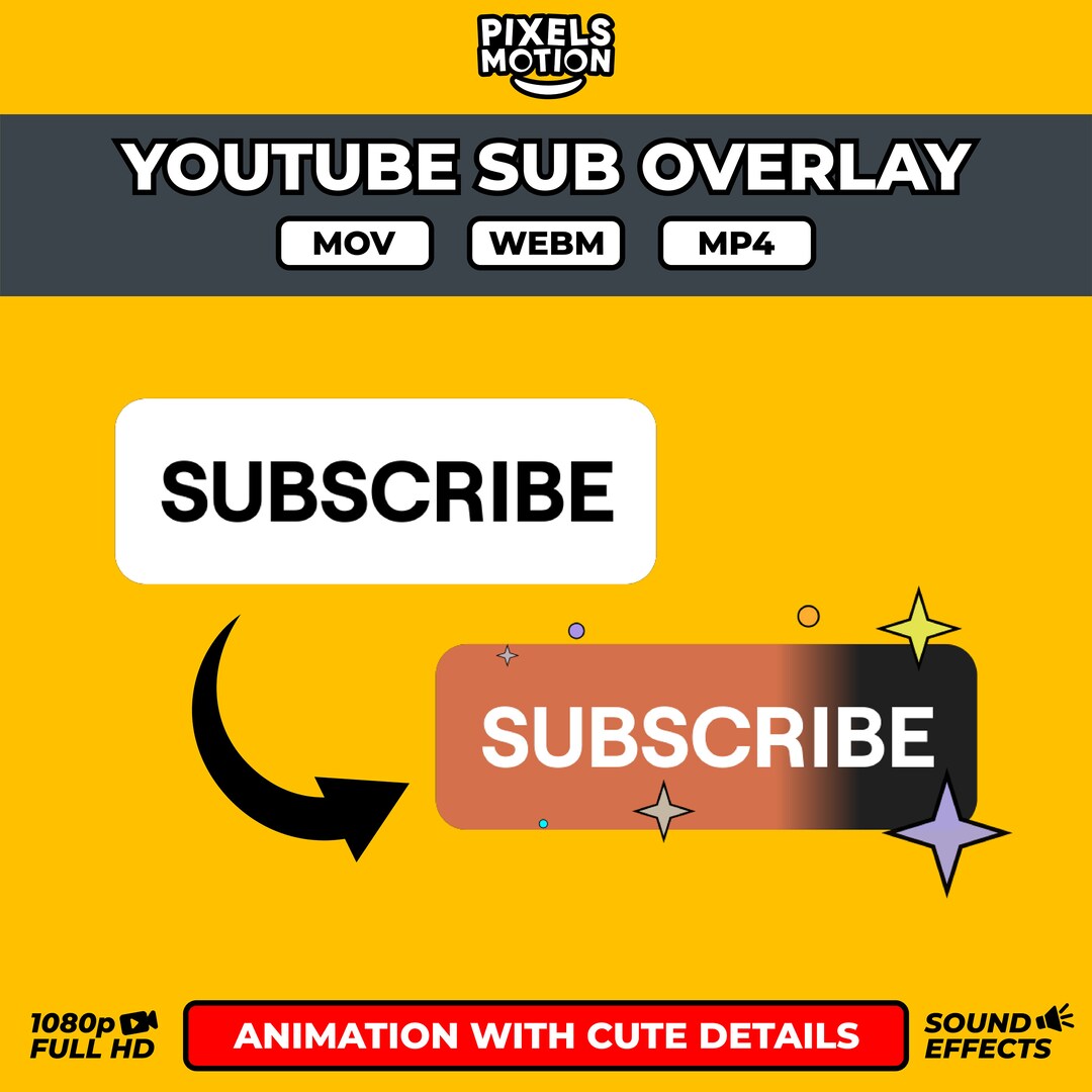 Animated Youtube Like and Subscribe Button Overlay With Integrated ...