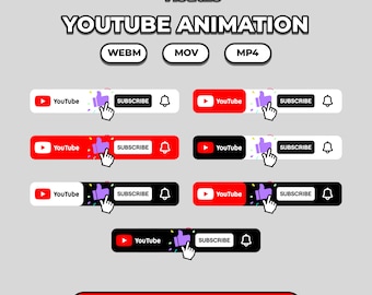 Animated YouTube Subscribe Button Overlay with integrated special effects to enhance your channel. Bundle.