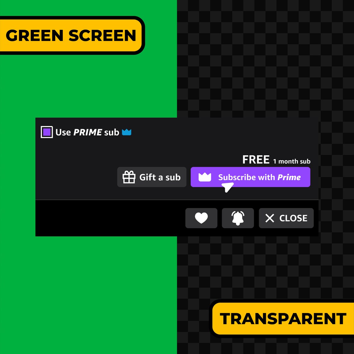 Animated Twitch Prime Subscribe Button Overlay With Integrated Special ...