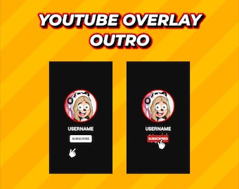 Benutzerdefiniertes animiertes YouTube-Like- und Abonnieren-Button-Overlay, Social-Media-Unterseite (Digitaler Download) v9