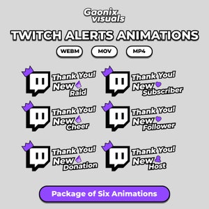 Animated Twitch Alerts overlays with special effects.