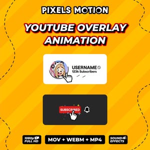Superposición animada personalizada de botones de Me gusta y Suscribirse de YouTube, superposición de tercio inferior para redes sociales (descarga digital) v5