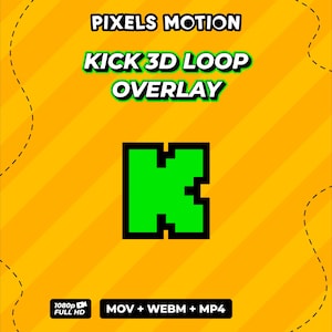 Superposición de botón de suscripción de Kick animado / Superposición de transmisión para Twitch y YouTube (descarga digital) bucle