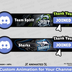 Custom Animated Discord Channel Subscribe, Animated Discord Subscribe, Social Media Lower Third, Animated Overlay, v1